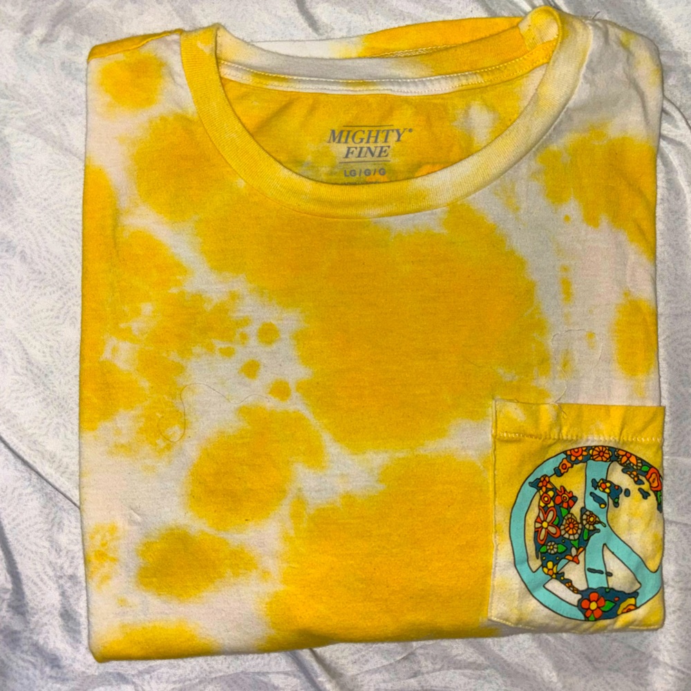 Yellow and white women’s mighty fine t-shirt
